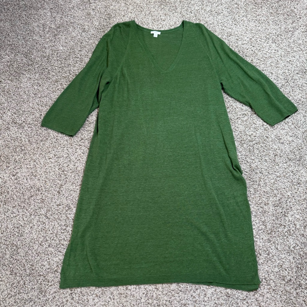 J. Jill Olive Green Linen Blend Dress- Xl